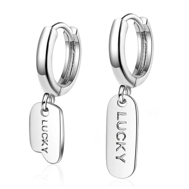 Асимметричные двойные Подвески на удачу маленькие серьги кольца модные крутые