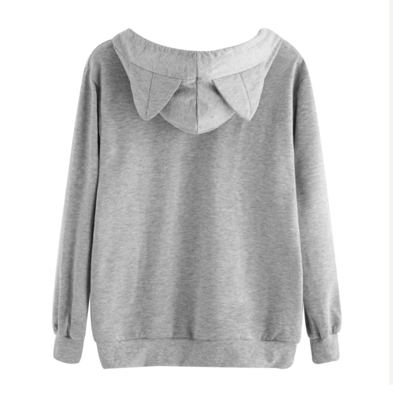 

Harajuku Women Hoodies Sweatshirt Kawaii Pink Winter Cat Pattern Long Sleeve Moletom Hooded Sweatshirts Ear Hooed Mujer 2020