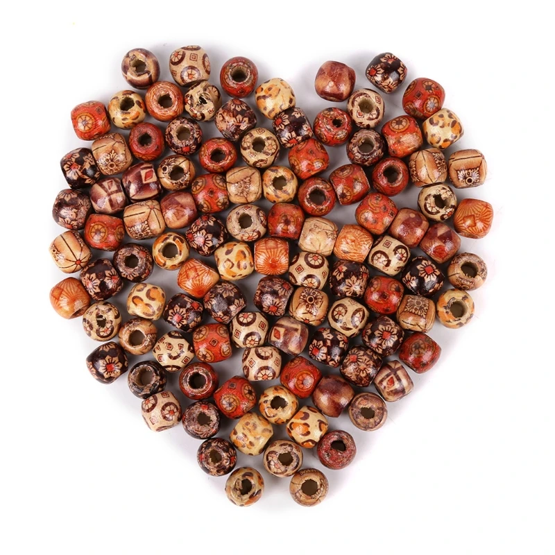 

100 pcs Wood Round Spacers Loose Beads Necklace Bracelets Charms DIY Craft