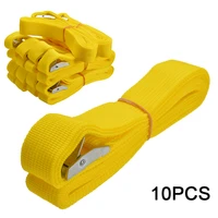 10pcs yellow buckled straps tension belt for car motorcycle bike luggage bag straps lashing belt 3 meter long