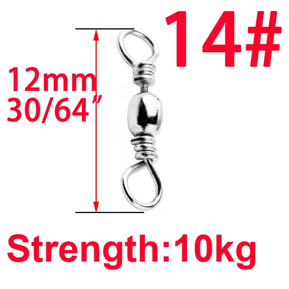 12mm 50pcs 50 шт. рыболовный шариковый подшипник из нержавеющей стали, Поворотный Баррель, крючки для морской рыбы, леска для приманки, Товары для рыбалки, инструмент для ловли карпа - Цвет: 12mm 50pcs