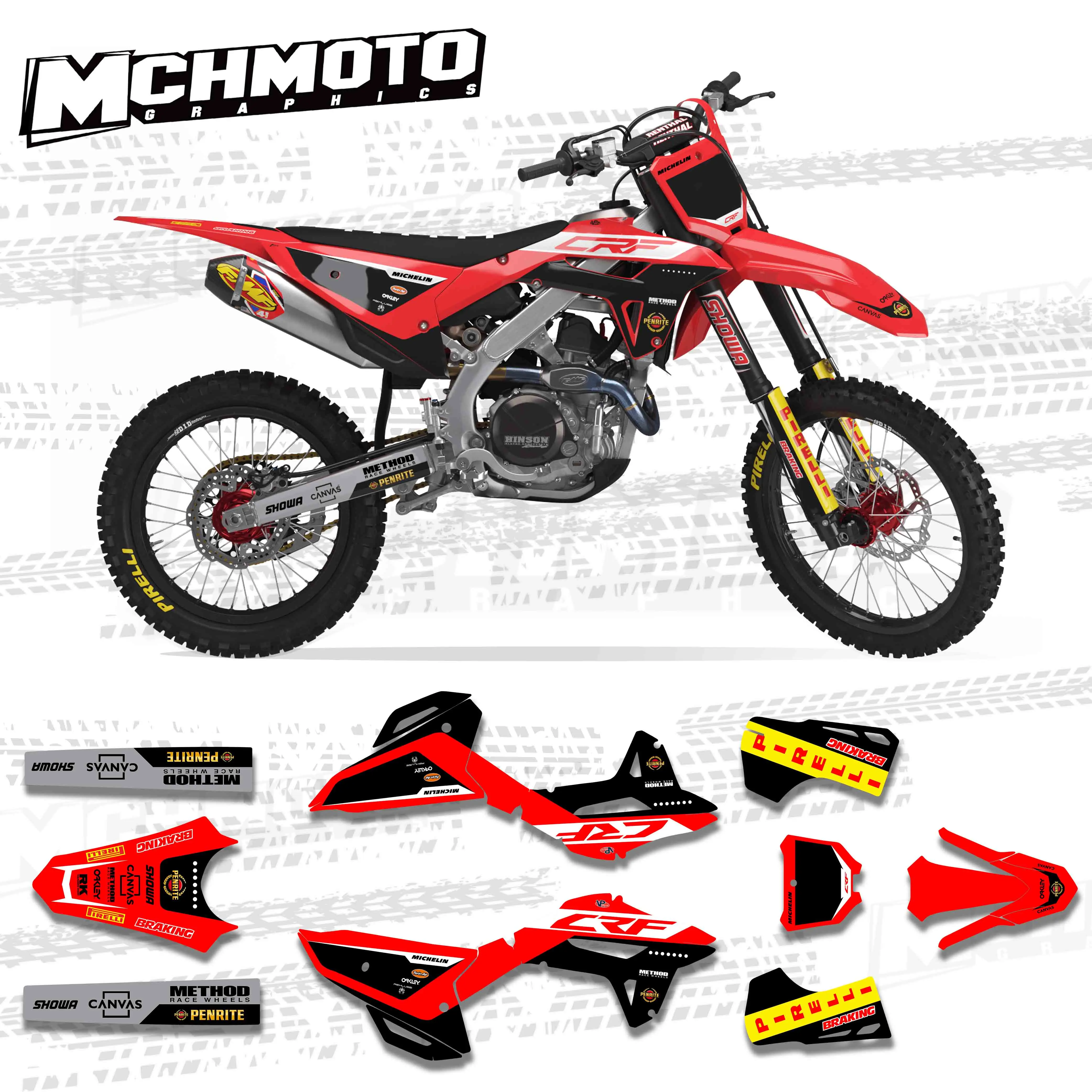 

MCHMFG Graphics Kit for Honda CRF 250 450 2021 2022 2023 Motocross DecalsGraphics Kit