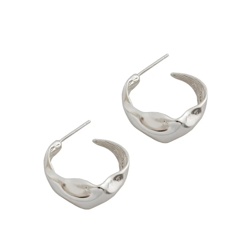 

CH-1335 Korean version of S925 sterling silver earrings ins niche simple irregular bump earrings female personality wild earring