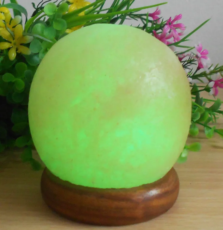Ночник с питанием от USB сферическая соляная лампа на деревянной основе