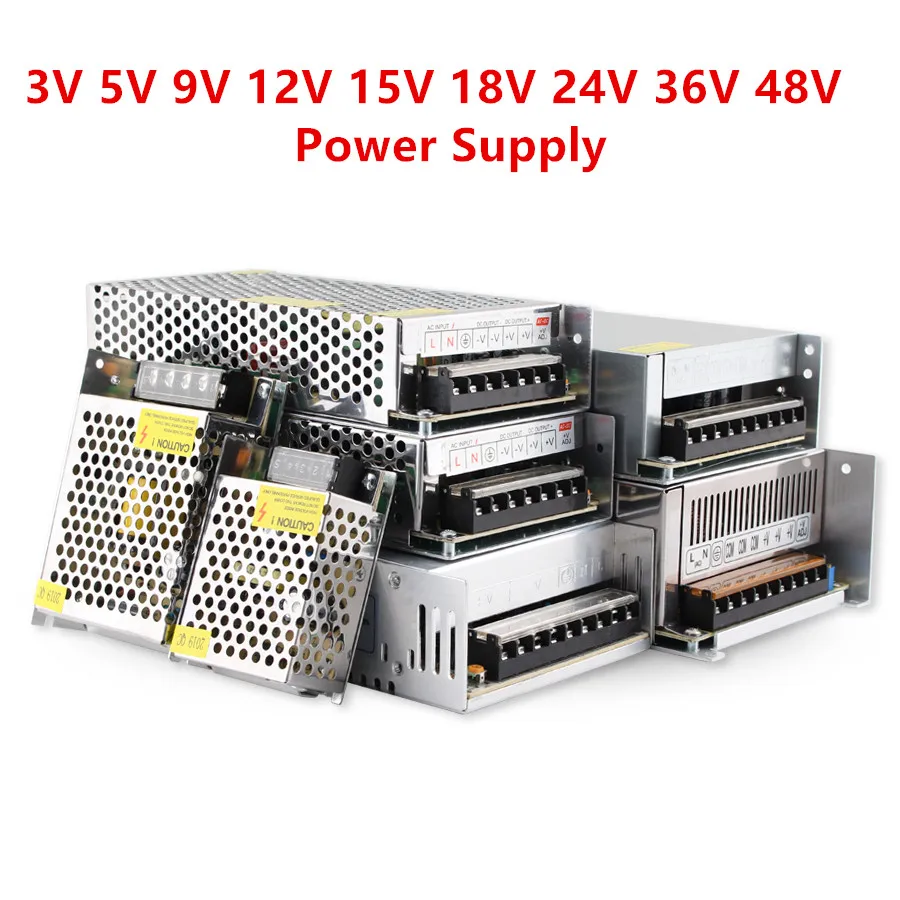 AC DC 3V 5V 12V 15V 18V 24 V 36V 48V источник питания 1A 60A 220V до 5 12 Вольт для светодиодный