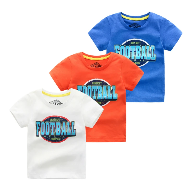 Детская футболка с короткими рукавами хлопковая Футболка буквенным принтом для