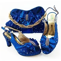 Royal blue Тёмные высококачественные дизайнерские туфли и сумочка в африканском стиле синего цвета; комплект из итальянских туфель и сумочки в комплекте - Цвет: Royal blue