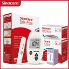 Глюкометра Sinocare Safe-Accu для измерения уровня сахара в крови, медицинский измеритель уровня сахара в крови, комплект глюкометра, тест-полоски, ланцеты, 50100