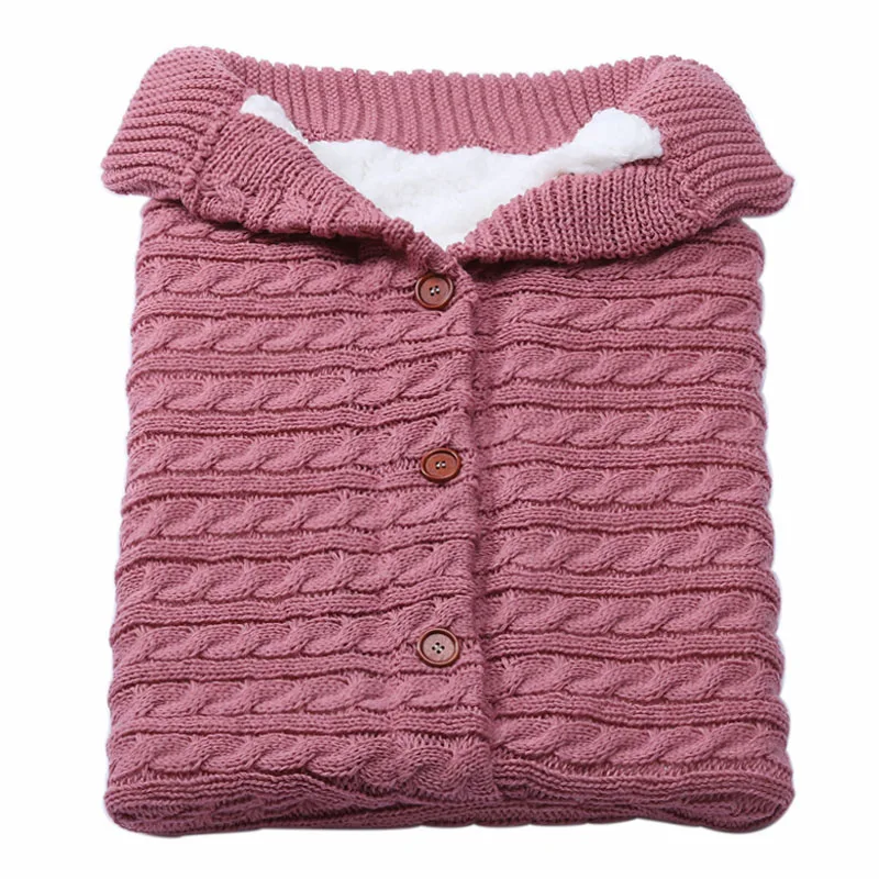 Осенне-зимний детский спальный мешок для коляски вязаный на пуговицах улицы