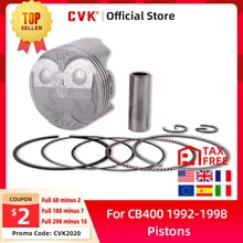 CVK Engine Part Piston Rings Set STD 55MM +25+50+75 Cylinder Bore Size For Honda CB400 1992-1998 VFR400 NC30 CB400SF NC31