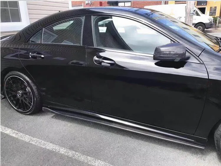 W117 W176 углеродное волокно Боковой бампер юбка для Benz Cla-класс A класс CLA200 CLA220 CLA260 CLA45 AMG Спорт 2013