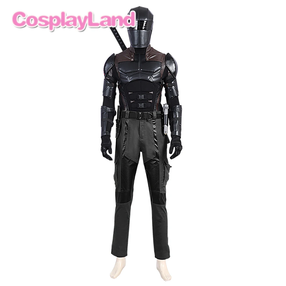 G I Joe Retaliation Snake Eyes Cosplay Costume Halloween Outfit For Adult Men Retaliation Black Suit Fancy Superhero Helmet