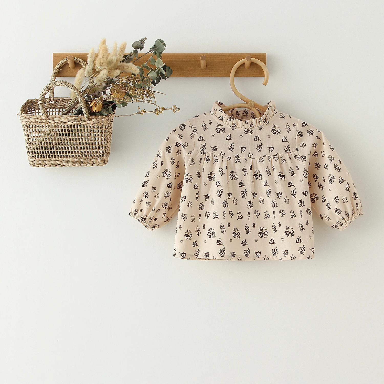 Vintage Floral Girls Dress Spring Kids Long Sleeve Linen Cotton Dresses Baby Princess Party Clothes Birthday | Детская одежда и