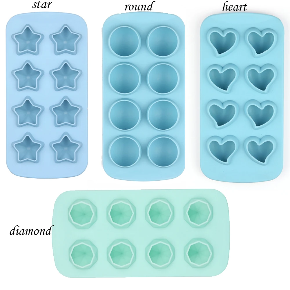 8 Сетка силиконовый Ледогенератор алмаз/Круглый/сердце/звезда формы лотки
