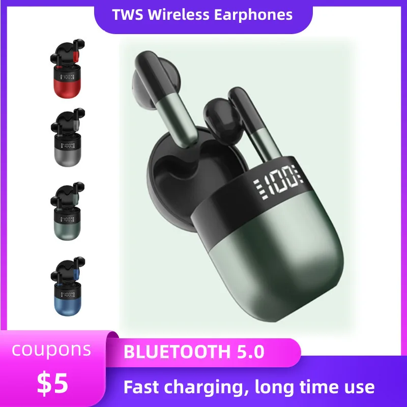 

J28 TWS Wireless Headphones Bluetooth Earphones Mini Capsule Sports Earbuds Stereo Music Headset Works on Android iOS Smartphone