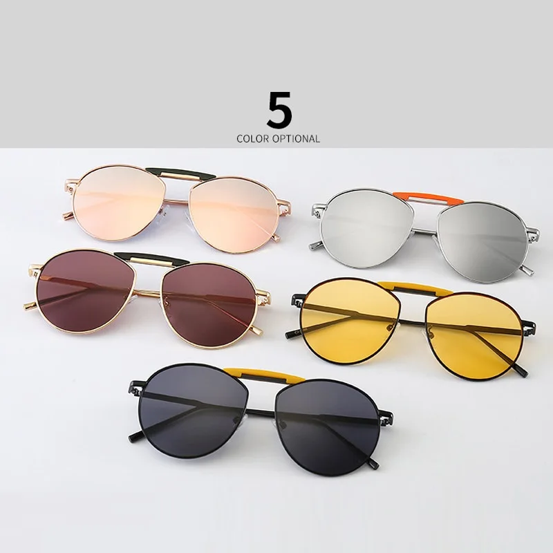 Очки солнцезащитные женские зеркальные авиаторы круглые большие UV400|Женские