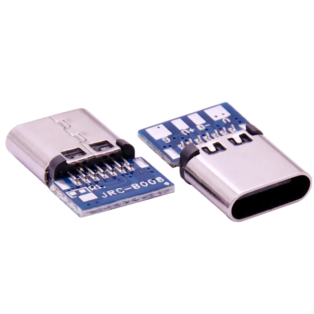 5PCS Micro USB 2.0 Type C Connector 14 Pin Female Socket Receptacle Through Holes PCB 180 Vertical Shield USB