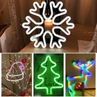 Светодиодная неоновая лампа светильник стены искусства неоновая вывеска для организаций и магазинов Новогоднее украшение светильник USB Батарея приведенный в действие-пачка цветов радуги для ночника вечерние праздничного декора