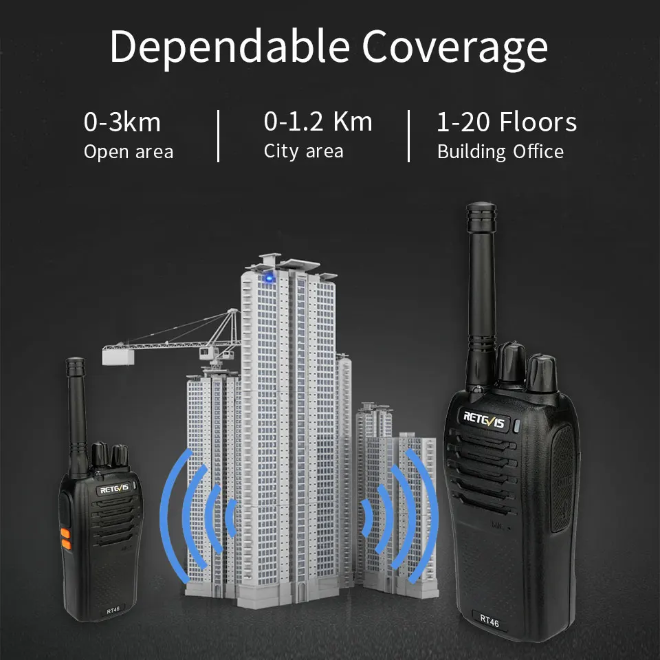 Пара RETEVIS RT46 Walkie Talkie PMR радио PMR446/FRS Портативное двухстороннее радио VOX Micro-usb зарядка Li-Ion(или AA) батарея