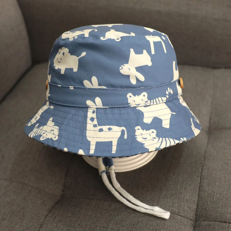

Sun Protection Hat for Kids Toddler Boys Girls Wide Brim Summer Play Hat Cotton Baby Bucket Hat with Chin Strap
