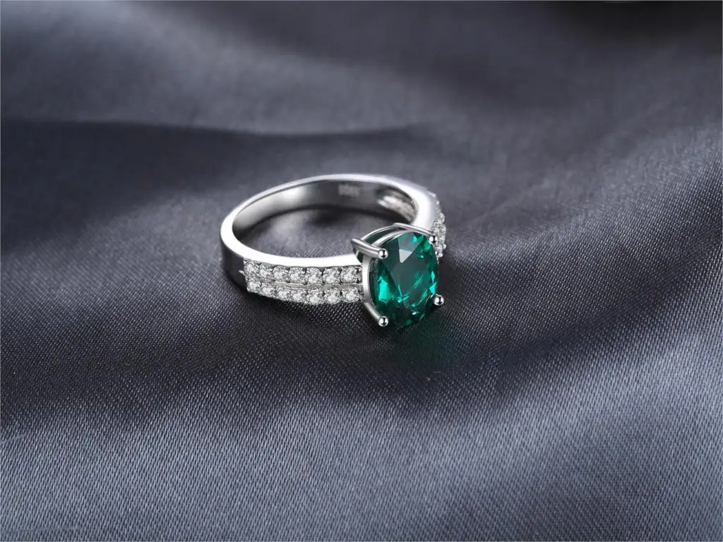 Jewelrypalace bornstone 2.2ct Nano России имитации Изумрудный Обручение Юбилей кольцо для женщины Настоящее стерлингового серебра 925