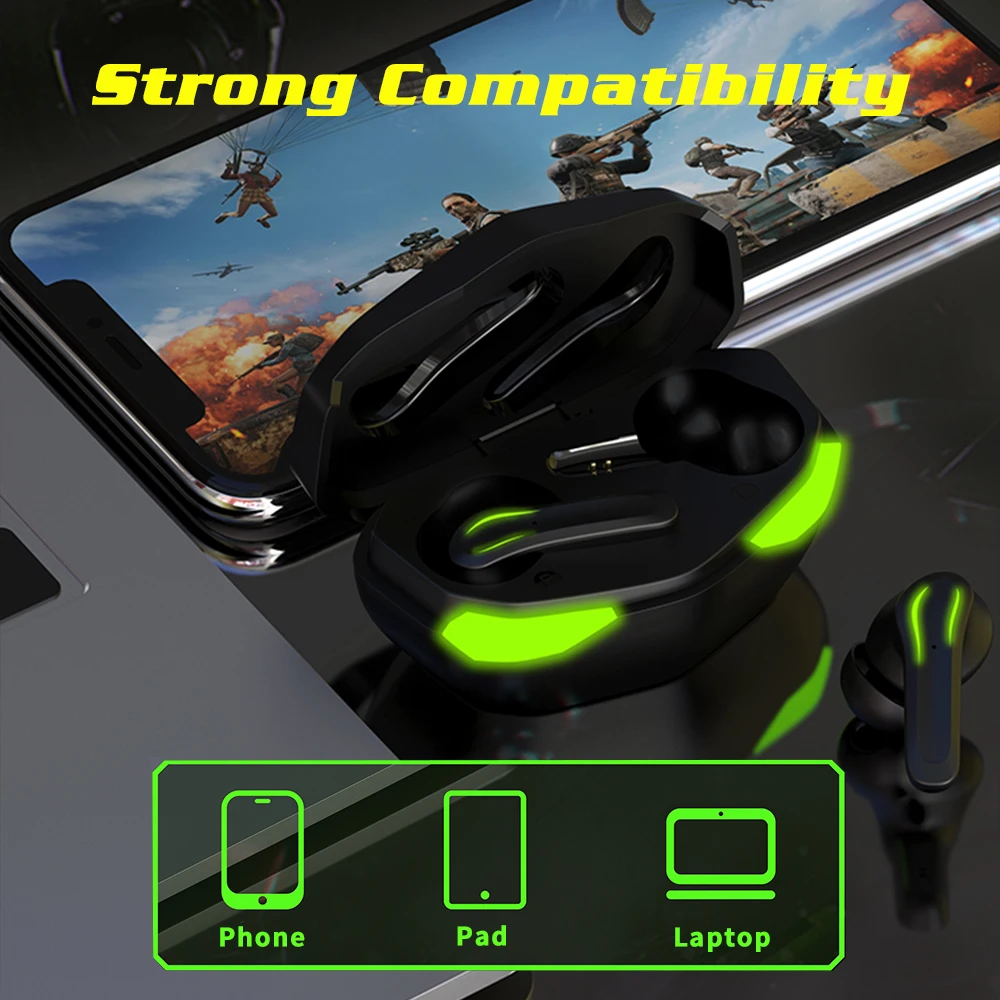 Anomoibuds Gaming Earbuds 65ms Low Latency TWS Bluetooth Earphone with Mic Bass Audio Sound Positioning PUBG Wireless Headset |