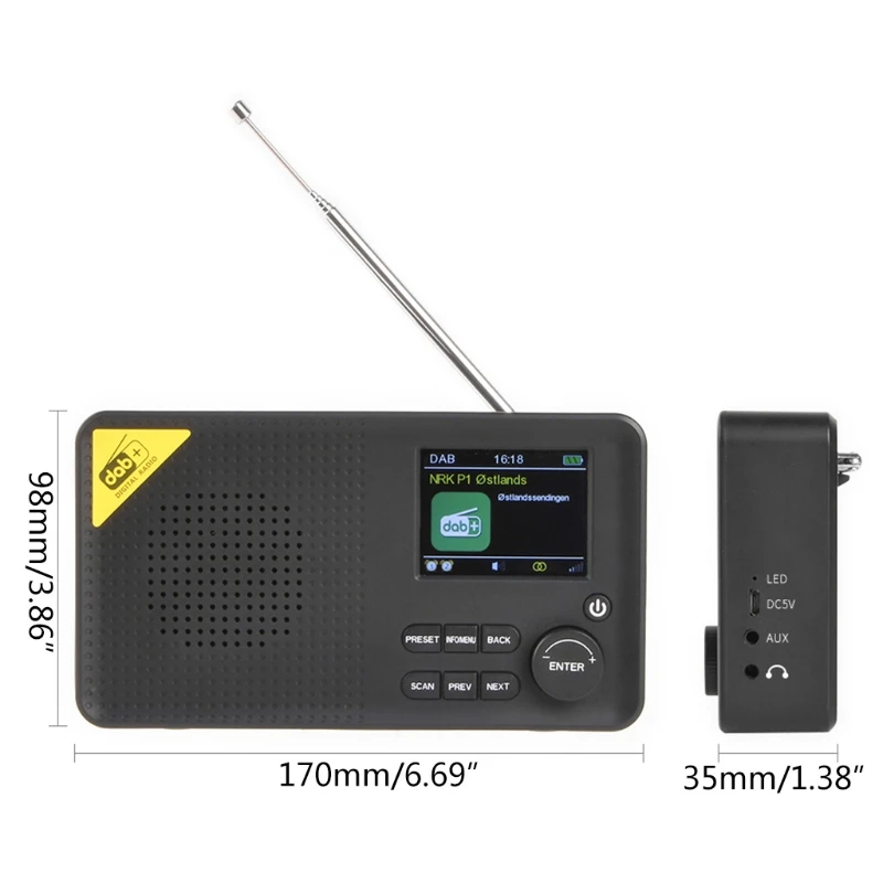 

Rechargeable Lightweight Home Radio Portable Bluetooth Digital Radio DAB/DAB+ and FM Receiver