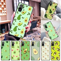 luxury cute cartoon fruit avocado phone case for xiaomi redmi note 10x 10 9 pro max 5g 9s 9c 9a 9t 9i funny cute avocado funda