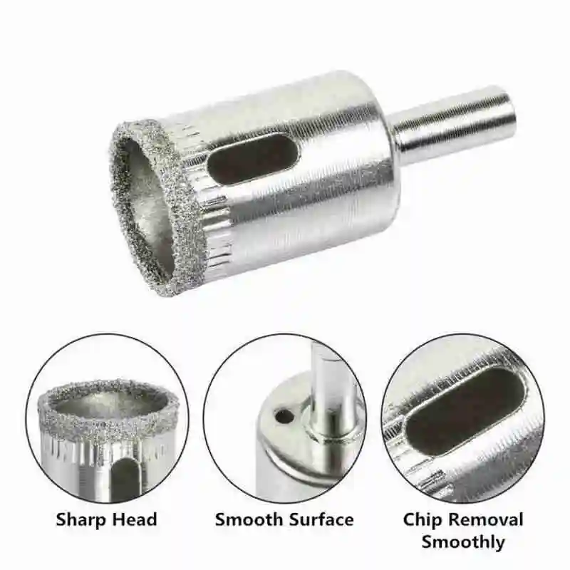 

Bead Rounding Polisher Diamond Hole Saw Bit Piece Marble Carbon Steel Ceramic Tile Bit 15 Piece Hole Opener Set