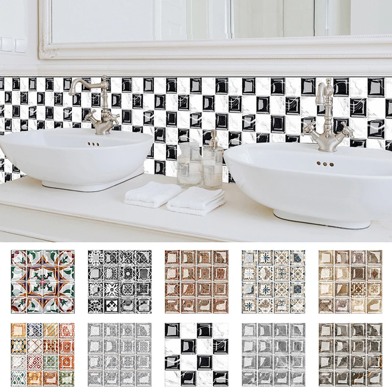 10 шт. водостойкие самоклеящиеся настенные наклейки для плитки | Дом и сад