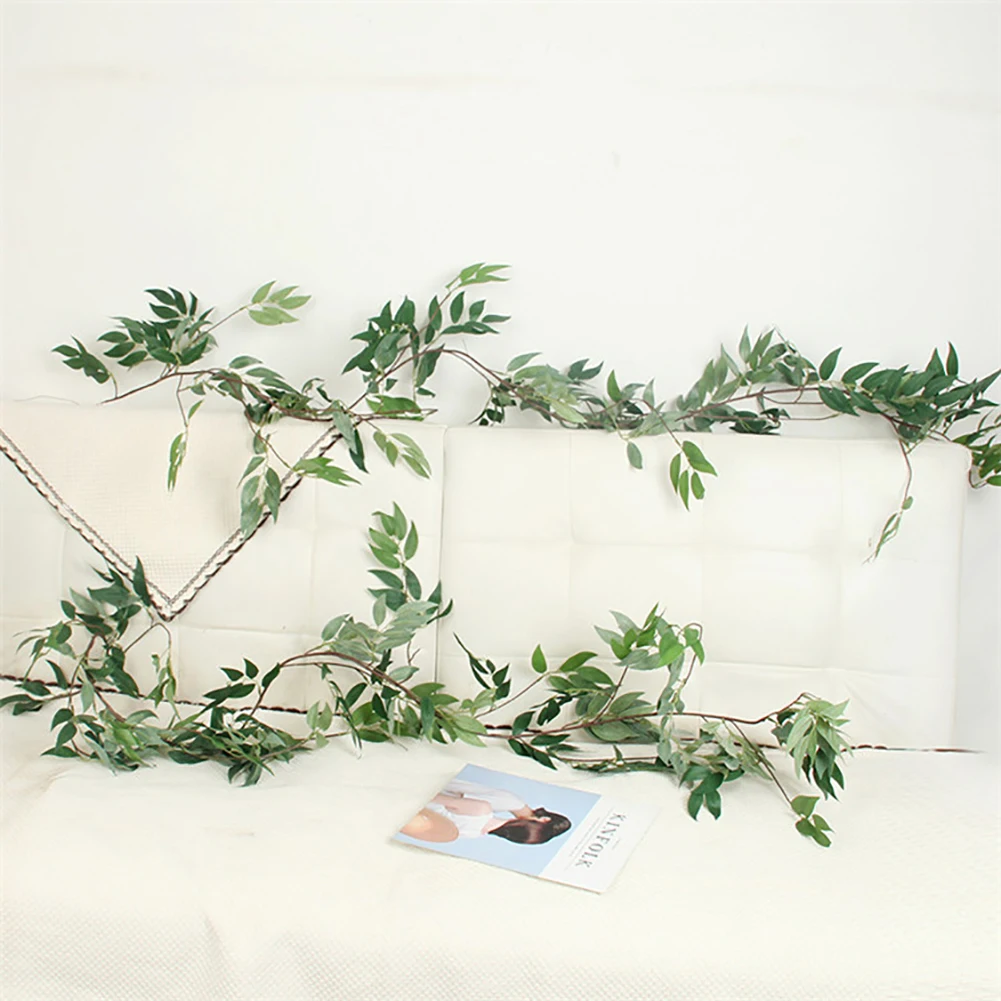 Willows Artificial Plant Leaf 1.7m DIY Wedding Road Ceiling Flower Vine Fake Willow Rattan Home Garden Christmas Decor Wisteria | Дом и сад