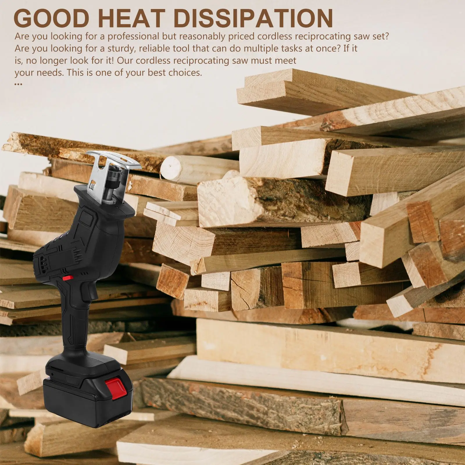 

1 Set of Reciprocating Saw Cordless Saw One-Handed Reciprocating Saw (EU Plug)