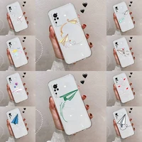 paper airplane childhood flying cute phone case transparent for vivo s 9 7 6 iqoo neo 7 5 z1 x e pro soft tpu clear mobile bags