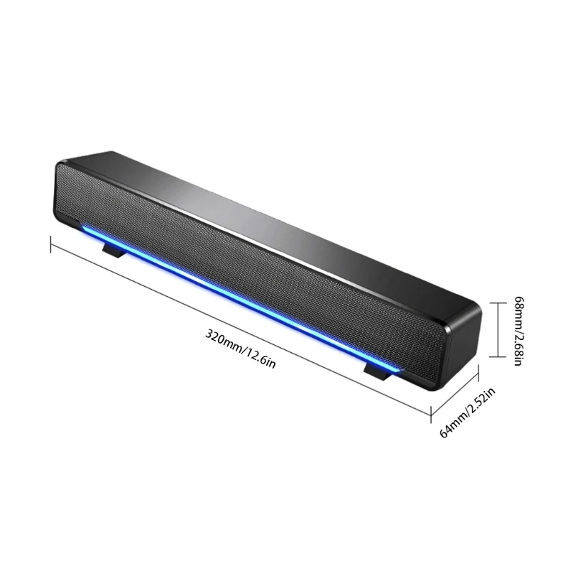 

Portable Mini Sound Bar USB Powered Sound Bar Speakers for Computer Desktop Laptop PC, Black
