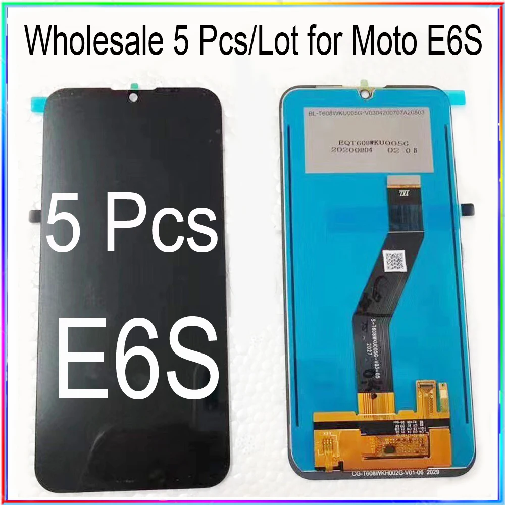 Pantalla LCD para Moto E6S, montaje de digitalizador t&aacute;ctil, venta al por mayor, 5 unids/lote-0