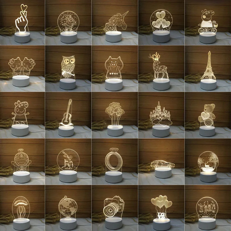 

3D LED Lamp Creative 3D LED Night Lights Novelty Illusion Night Lamp 3D Illusion Table Lamp For Home Decorative Light