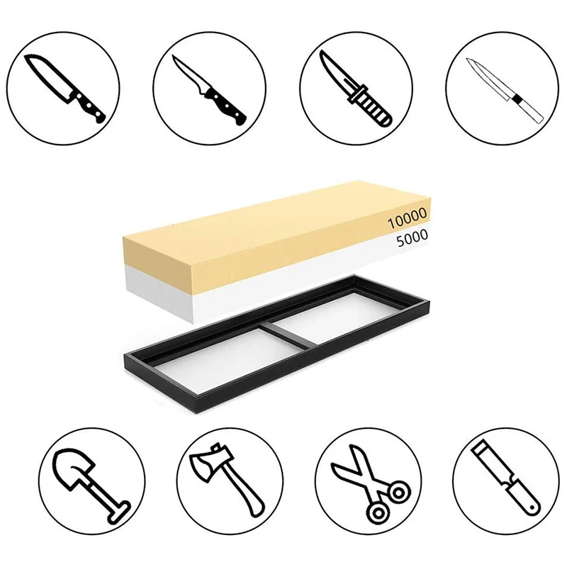 

Whetstone 5000/10000 Sandstone, 2-Sided Polishing Kit, Water-Polishing Tool for Kitchen Cutlery and Outdoor Blades