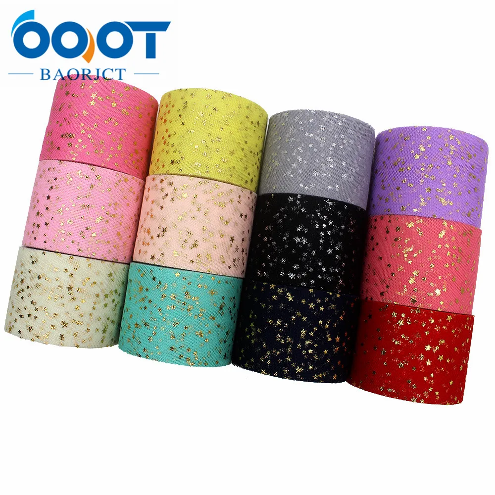 OOOT BAORJCT L-20107-25 55 мм 5 ярдов красочные Бронзовые звезды пряжа лента сделай сам бант