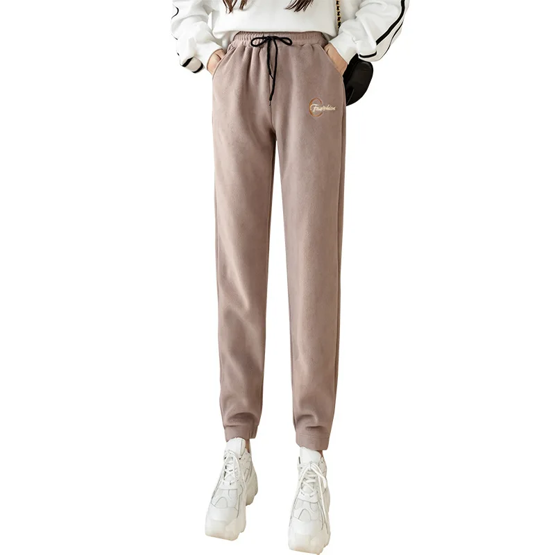 

Women Autumn Winter Warm Pants Female Warm Solid Straight Trousers Plus Size Ladies Fashion Casual Wide-Leg Pant Sweatpants A275