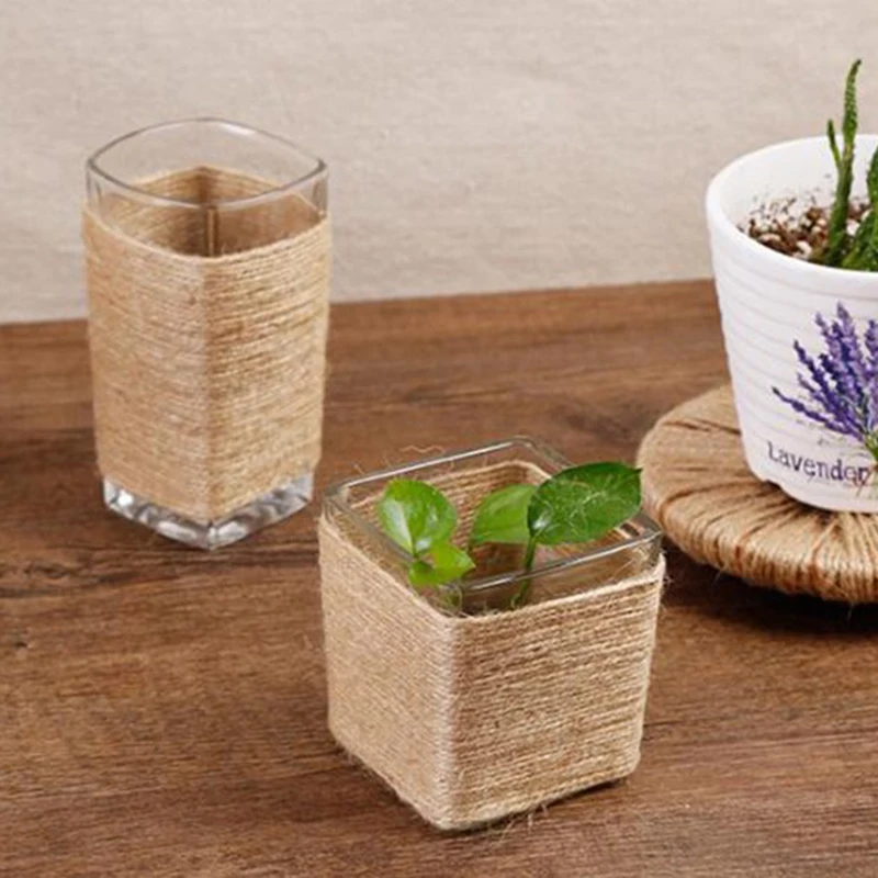 100 м/рулон из натуральной кожи ретро пеньковая веревка шпагат джутовый в наборе