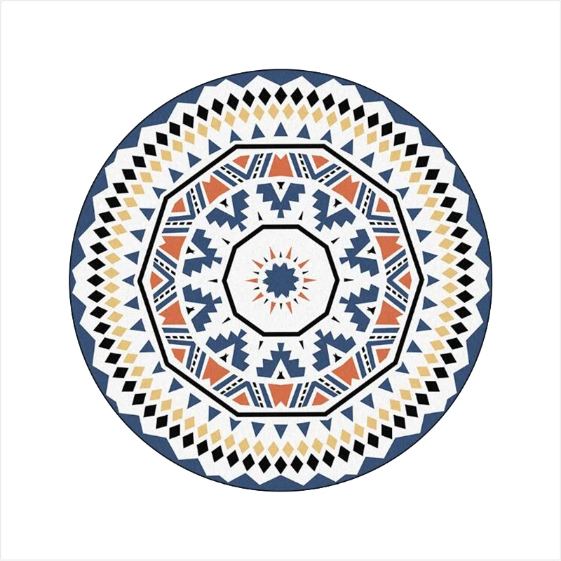 Ковры для гостиной круглый ковер с синими бриллиантами и круглым рисунком