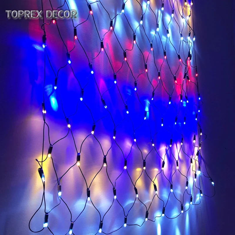 Toprex RGYB чистый свет 1 5x1 5 м многоцветная Рождественская светодиодная гирлянда для