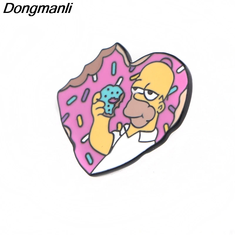 P4051 Dongmanli мультфильм ювелирные изделия пончик металлическая Глянцевая булавки и броши симпатичный значок на булавке значок подарки другу