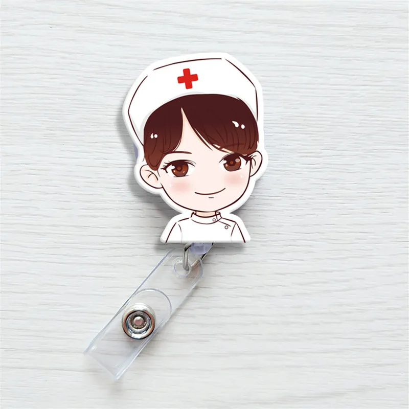 1 шт. милый мультфильм мини раскладной держатель для бейджа медсестры ремешки