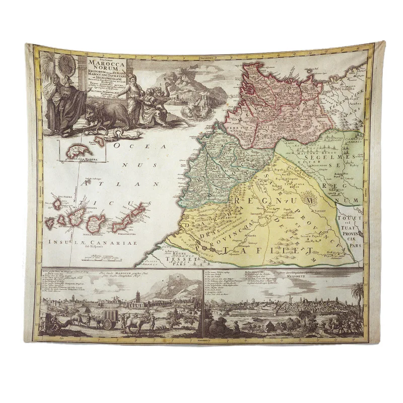 Ковер настенный гобелен карта мира винтажное Европейское настенное одеяло