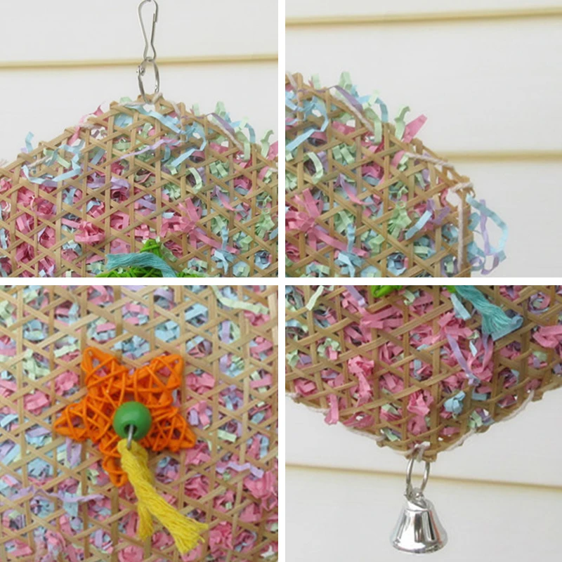 Бамбук попугай для лазания кусания матовый соломенный канат игрушки домашних