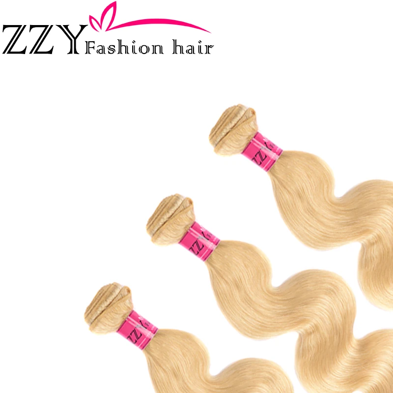 ZZY Fashion 613 блонд человеческие волосы пряди 3 шт. бразильские объемные волны натуральные кудрявые пучки волос 10-30 дюймов M не Реми волосы для наращивания