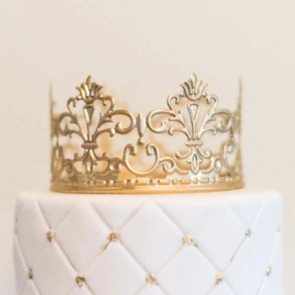 

Gold Crown Cake Small Gold Wedding Cake Top Princess Birthday Decorative Cake Mini Crown Cakestand