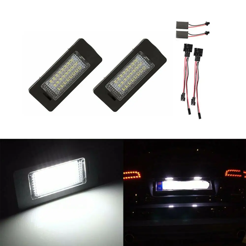 

2 PCS Car License Plate Lights 24 SMD LED Kit Fit for Audi A4 B8 S4 A5 S5 Q5 S TT High quality ABS Housing License Plate Lights