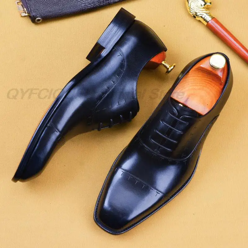 

Классические роскошные Бриджи Wingtip мужские классические туфли оксфорды из натуральной кожи черные коричневые кожаные туфли на шнуровке дл...
